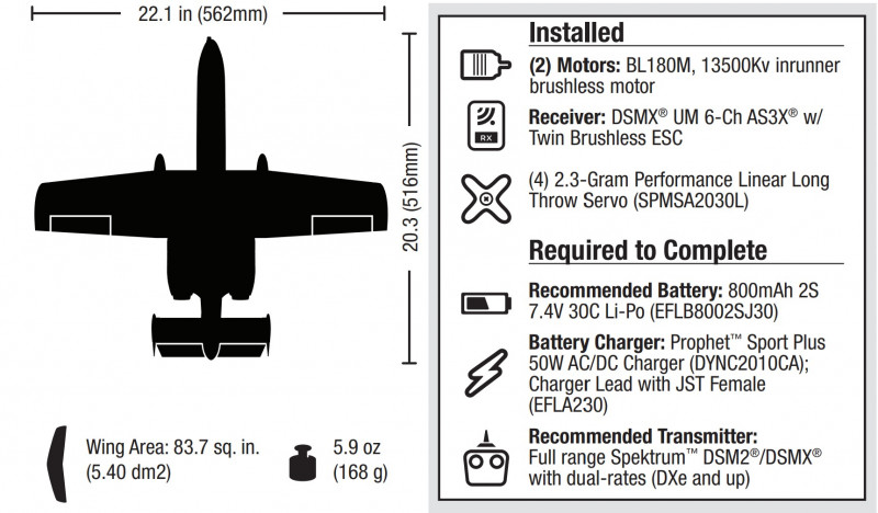 E-FLITE UMX A-10 (2S)